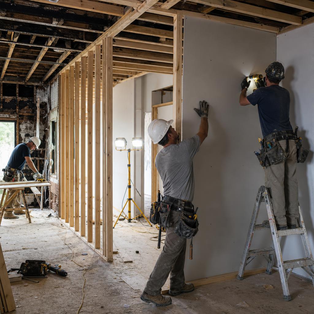 Fire damage reconstruction and rebuild work on a South Florida property by Titan Fire Restoration